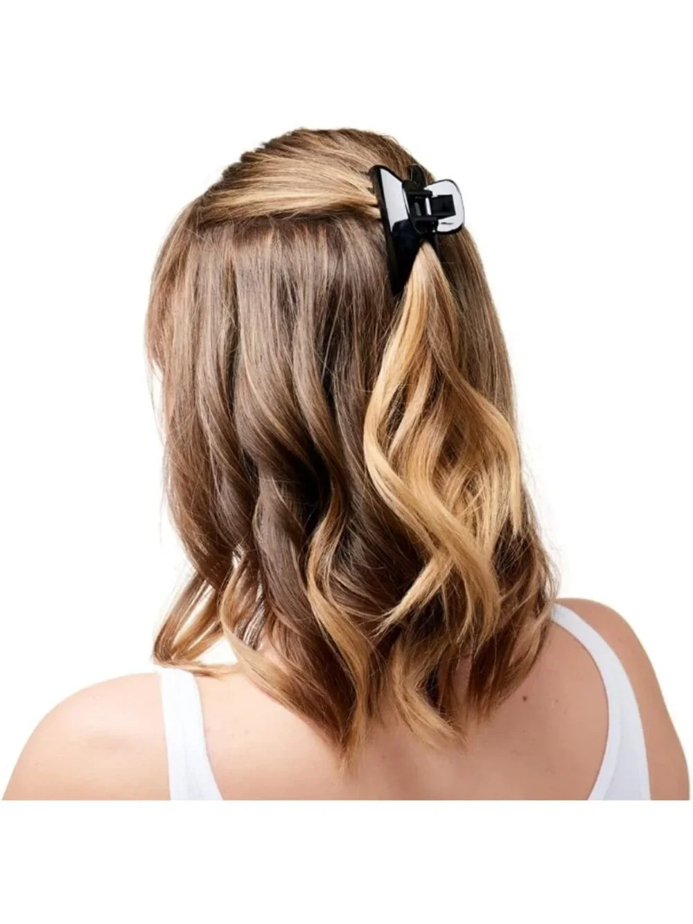 Premium 7cm Acetate Jaw Clip - Stylish Black Hair Accessory for All Hair Types